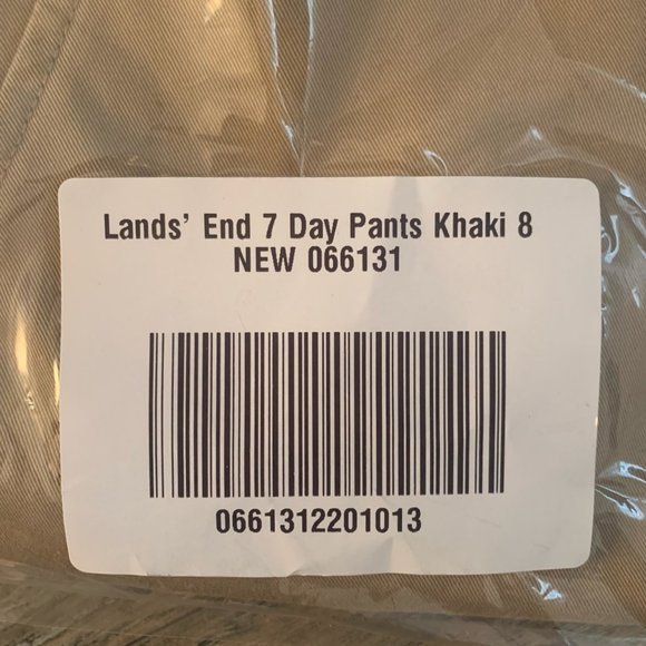 NWT LANDS' END 7 DAY DISCREET BACK ELASTIC WAIST PANTS KHAKI 8 - Picture 8 of 9